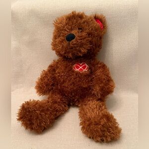 Brown Stuffed Bear with Heart Patch